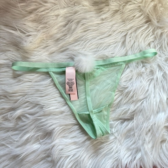 Victorias Secret Mint Green Lace Crystal Babydoll Lingerie Set🪽🎀 - Picture 4 of 8